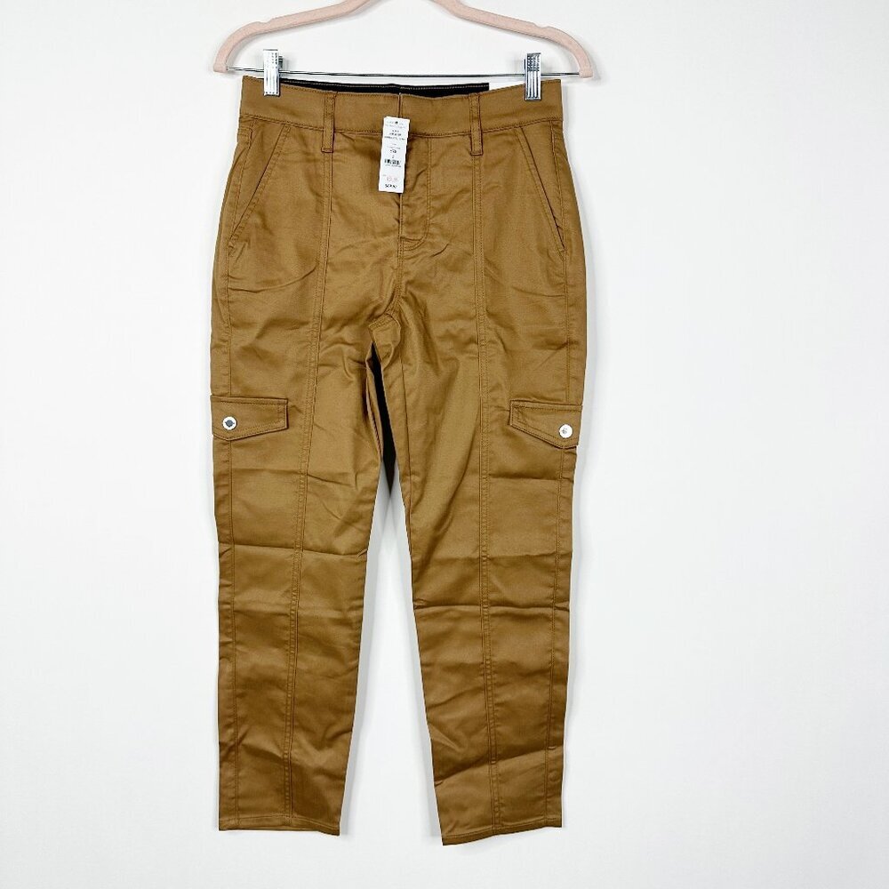 NWT White House Black Market High Rise Utility Crop Pant 12 Toasted Coconut - Picture 2 of 9